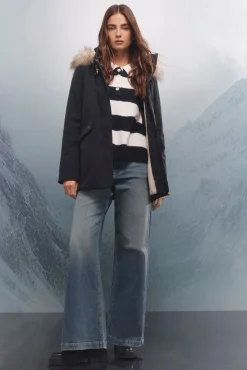 Springfield Parka capucha cierre metálico Sorona Aura azul Clearance