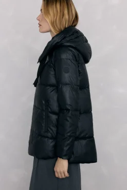 Pedro del Hierro Parka capucha efecto piel Negro Outlet