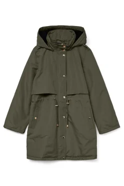 Vero Moda Parka con botones plateados Verde Discount