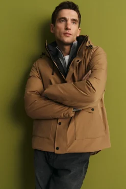 Cortefiel Parka con capucha Camel