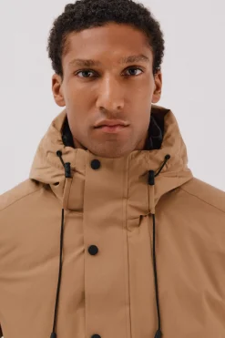 Cortefiel Parka con capucha Camel