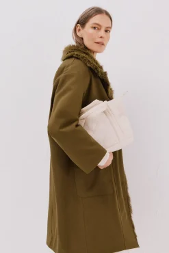 Cortefiel Parka con cuello efecto pelo Marrón oscuro Discount