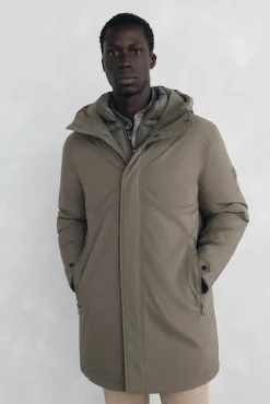 Pedro del Hierro Parka corta capucha Beige Hot