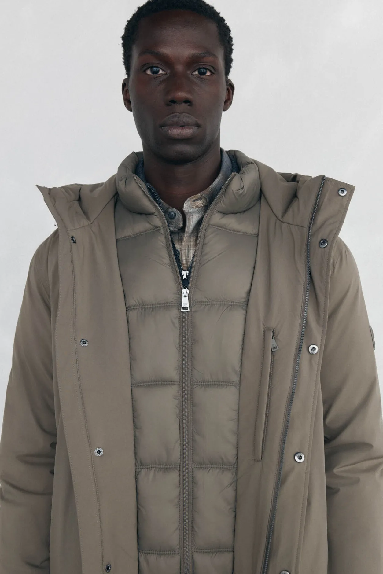 Pedro del Hierro Parka corta capucha Beige Hot