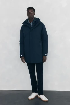 Pedro del Hierro Parka corta capucha Azul