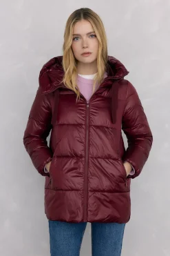 Pedro del Hierro Parka corta capucha Burdeos Hot