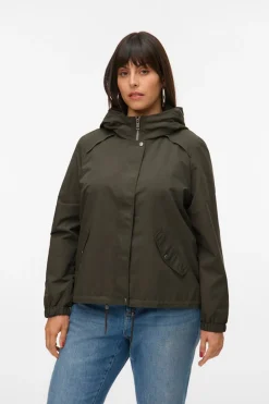 Vero Moda Curve Parka corta con capucha talla grande Verde New