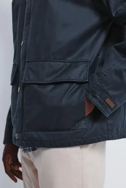 Springfield Parka corta cuello pana azul Sale