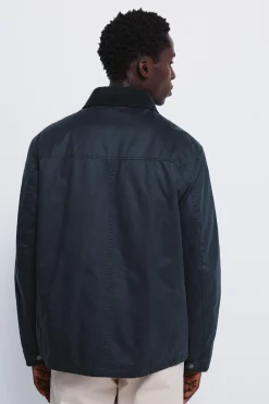 Springfield Parka corta cuello pana azul Sale