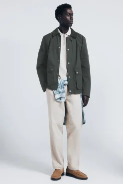 Springfield Parka corta cuello pana kaki Online