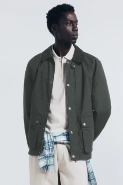 Springfield Parka corta cuello pana kaki Online