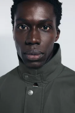 Springfield Parka corta cuello pana kaki Online