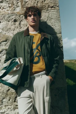 Springfield Parka corta cuello pana kaki Clearance