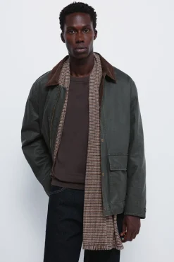 Springfield Parka corta cuello pana kaki Clearance