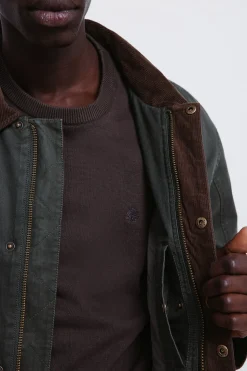 Springfield Parka corta cuello pana kaki Clearance