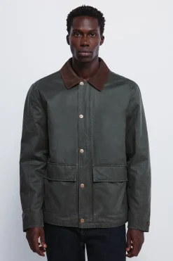 Springfield Parka corta cuello pana kaki Clearance