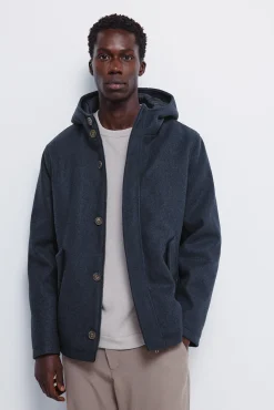 Springfield Parka corta efecto lana azul Best