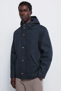 Springfield Parka corta efecto lana azul Best