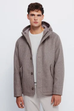 Springfield Parka corta efecto lana nude Discount