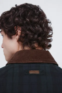 Springfield Parka cuadros cuello pana estampado