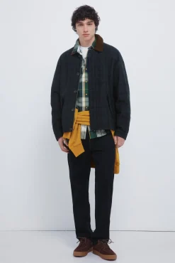 Springfield Parka cuadros cuello pana estampado