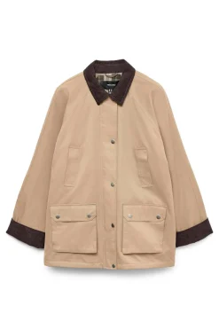 Vero Moda Parka encerada multibolsillos Marr&oacute;n Clearance