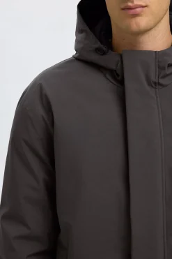 Selected Parka impermeable con capucha Gris oscuro Clearance