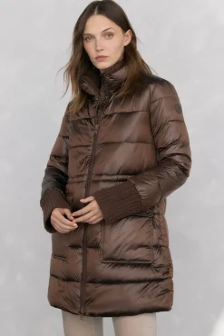 Pedro del Hierro Parka larga acolchada Marr&oacute;n Discount