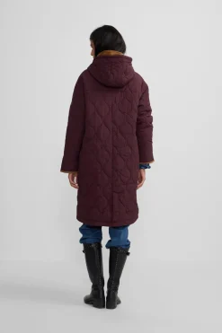 Silbon Parka larga acolchada detalles pana Granate Hot