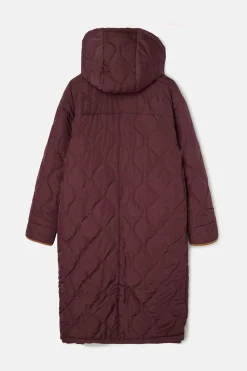 Silbon Parka larga acolchada detalles pana Granate Hot