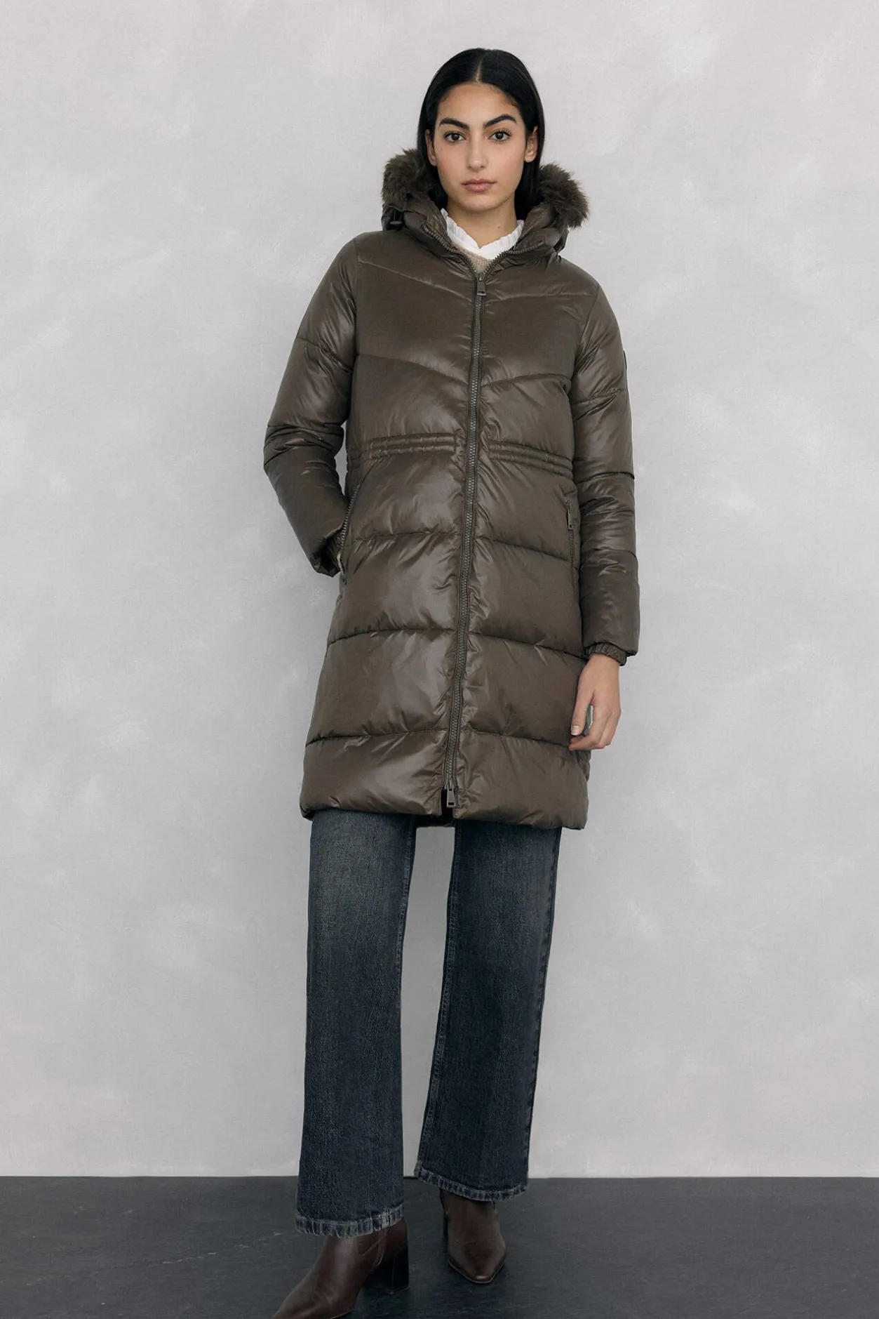 Pedro del Hierro Parka larga capucha Verde Discount