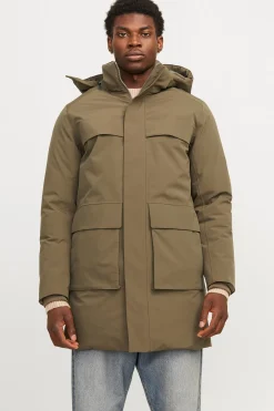 Jack & Jones Parka larga capucha Verde oscuro New