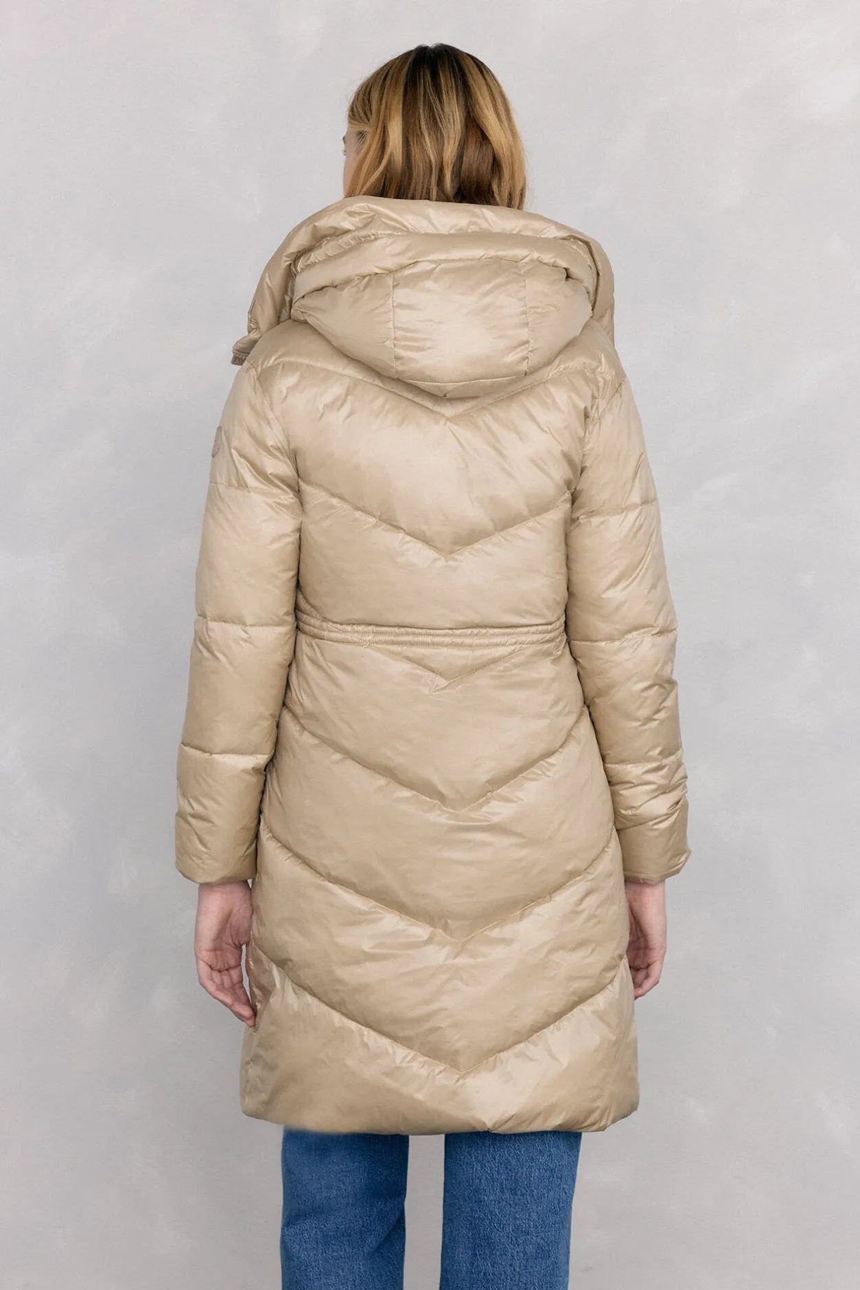 Pedro del Hierro Parka larga capucha Crudo