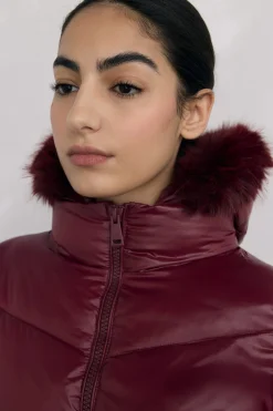 Pedro del Hierro Parka larga capucha Burdeos Outlet