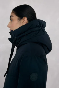 Pedro del Hierro Parka larga capucha Negro Outlet