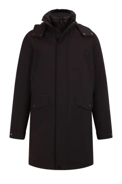 Pedro del Hierro Parka larga capucha con vistas Negro Sale