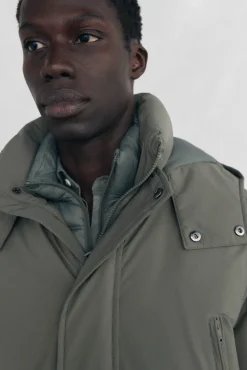 Pedro del Hierro Parka larga capucha con vistas Verde Sale