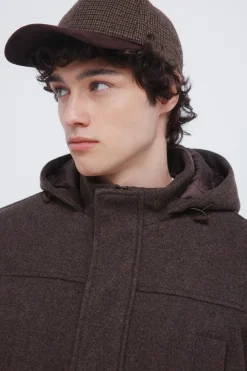 Springfield Parka larga efecto lana estampado Outlet