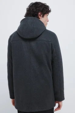 Springfield Parka larga efecto lana gris Sale