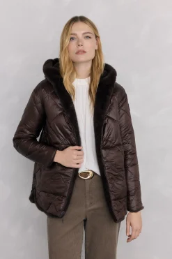 Pedro del Hierro Parka reversible pelo Marr&oacute;n Discount