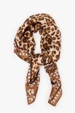 Cortefiel Pañuelo estampado leopardo Marfil Online