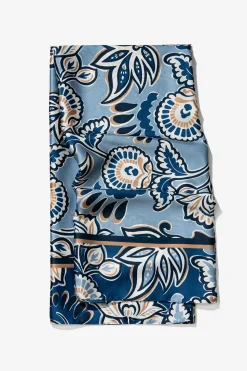 Vilanova Pañuelo Satinado Estampado Floral Azul Sale