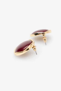 Cortefiel Pendientesbotón lacado Granate