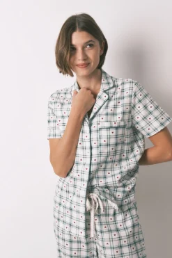 Women'secret Pijama camisero algodón cuadros estampado Outlet