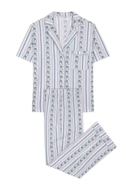 Women'secret Pijama camisero Capri 100% algodón rayas marfil Sale
