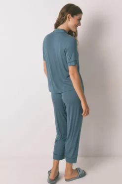 Women'secret Pijama camisero Capri viscosa verde Sale