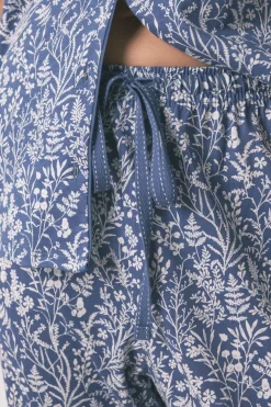 Women'secret Pijama camisero largo 100% algodón print flores azul Sale