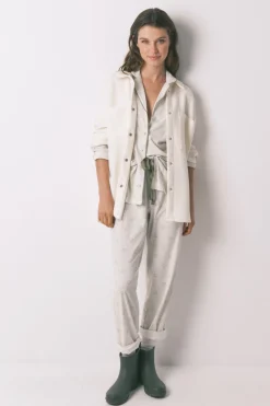 Women'secret Pijama camisero largo 100% algodón Snoopy marfil Discount