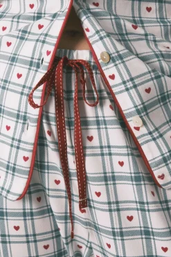 Women'secret Pijama camisero largo cuadros verde estampado Hot