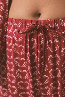 Women'secret Pijama camisero largo corazones rojo estampado